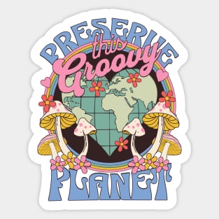 Retro Preserve the Planet Sticker